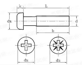 十字盤(pán)頭螺釘結(jié)構(gòu)圖