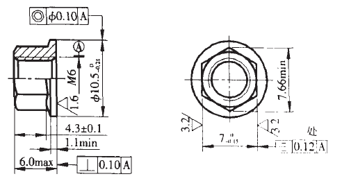 不銹鋼外六角螺釘零件圖