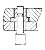 雙層牙螺絲的凸模、定位鑲件、毛坯、彈壓板裝配簡圖